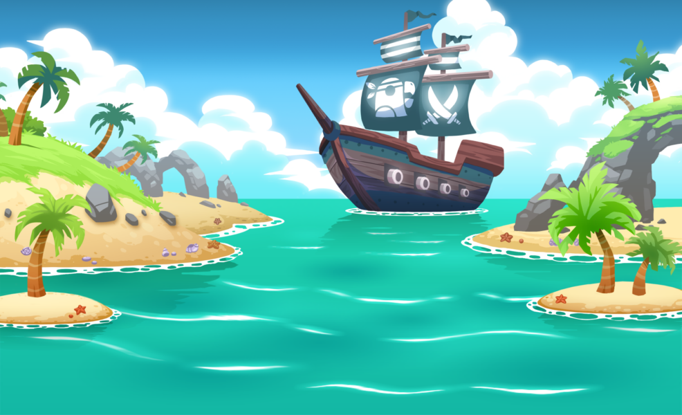 Pirate ship bay background collaboration with Efrain Farias
