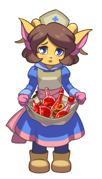 Nurse Gladys illustration for health potion popup